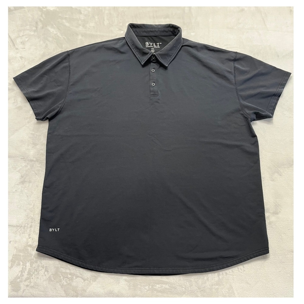 BYLT Lux Polo Shirt Mens 3XL Black Short Sleeve Performance Casual Good